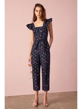 Rebecca Taylor Farren Floral Linen Jumpsuit